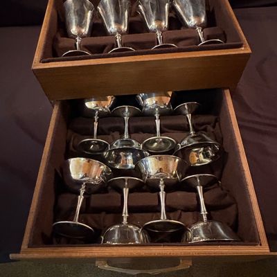 Vintage El De Uberti Silver Plated Wine Glasses (LR1-SF)