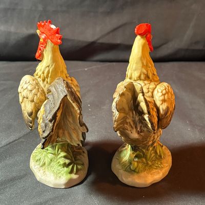 Homco, Carolina Pottery Rooster Figurines & More (LR1-SF)