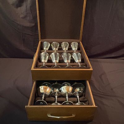 Vintage El De Uberti Silver Plated Wine Glasses (LR1-SF)