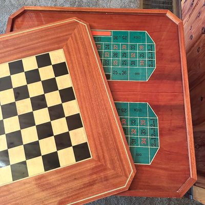 Ornate Wood Multi Game Table and Chairs (LR2-SA)