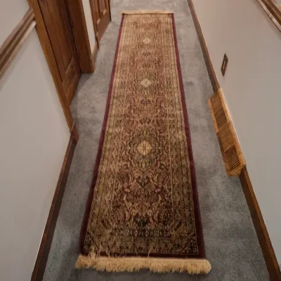 Pair of Hallway Runners in Burgundy 10' x 2' (BR-1)