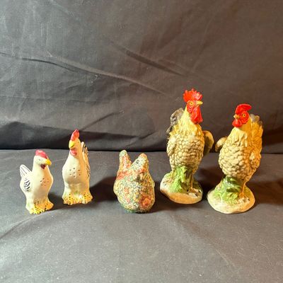 Homco, Carolina Pottery Rooster Figurines & More (LR1-SF)