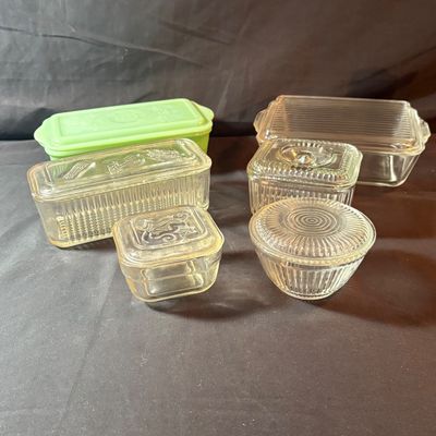 Vintage Refrigerator Storage Ft. Fire King Jadeite Philbe Loaf Pan (LR1-SF)