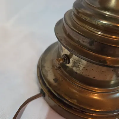 Pair of Vintage Stiffel Brass Table Lamps w/Shades (BBR2-JS)