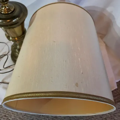 Pair of Vintage Stiffel Brass Table Lamps w/Shades (BBR2-JS)