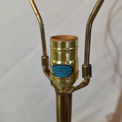 Pair of Vintage Stiffel Brass Table Lamps w/Shades (BBR2-JS)