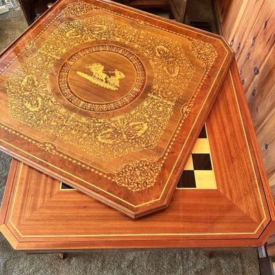 Ornate Wood Multi Game Table and Chairs (LR2-SA)