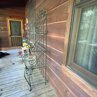 Vintage Style Green Wrought Iron Baker's Rack (BP-SF)