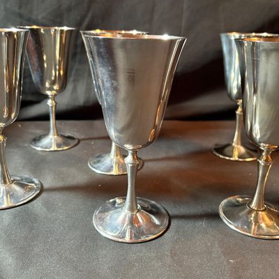 Vintage El De Uberti Silver Plated Wine Glasses (LR1-SF)