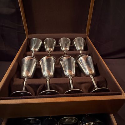 Vintage El De Uberti Silver Plated Wine Glasses (LR1-SF)