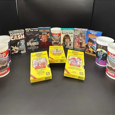 Arby’s & Taco Bell 32oz Collertor’s Cups And Vintage VHS Movies