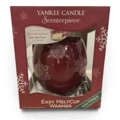 Sale Photo Thumbnail #39: Yankee Candle Scenterpiece Easy MeltCup Warmer with Timer - Red Snowflake Christmas