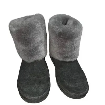 Sale Photo Thumbnail #52: Pair of UGG Australia short boots in black / grey.
Size 7