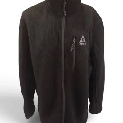 Sale Photo Thumbnail #34: GERRY Men's Black Waffle-Knit Fleece Jacket Full-Zip Size XXL