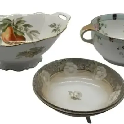 Vintage Porcelain Serving Bowl Lot of 3 - Tirschenreuth, RS Germany & Nippon Japan