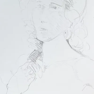 Original Nancy Shand Graphite on Paper - "Pensive I"