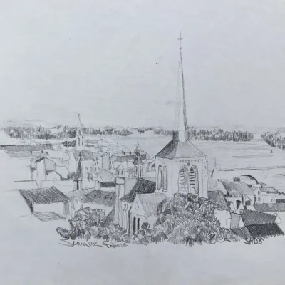Original Nancy Shand Graphite on Paper - "Loire Valley Summer"