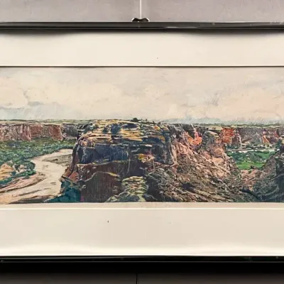 Original Nancy Shand Transfer & Pastel - "Small Canyon de Chelly Continuous View from the Rim"