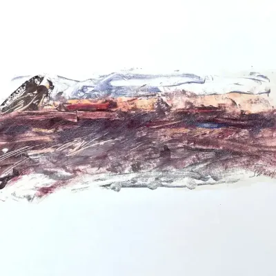 Original Nancy Shand Monotype - "Waves Rolling In"