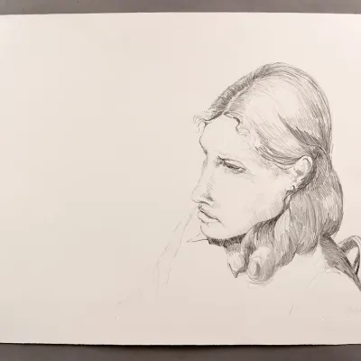 Original Nancy Shand Graphite on Paper - "My Friend Margaret"