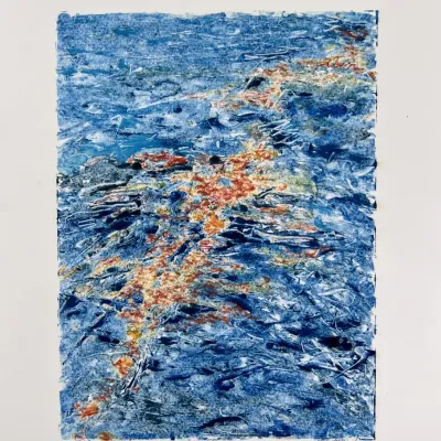 Original Nancy Shand Mono Print - "Sargassum Floating in the Atlantic"