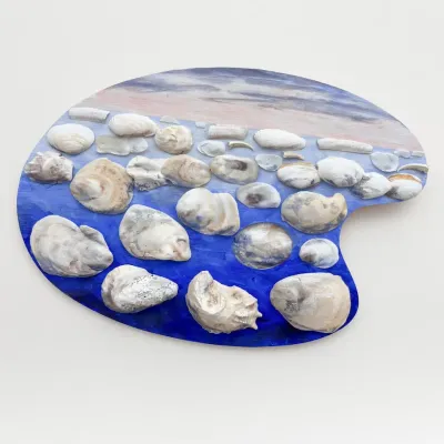 Original Nancy Shand Mixed Media - "Interpretive Sky Above Clouds"