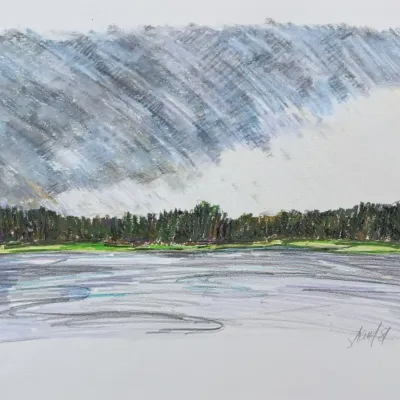 Original Nancy Shand Pastel on Paper - "Grey Sky"
