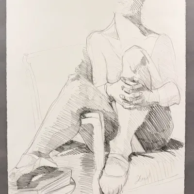 Original Nancy Shand Graphite on Paper - "Dancer"