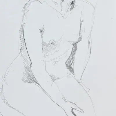 Original Nancy Shand Graphite on Paper - "Seated Nude"