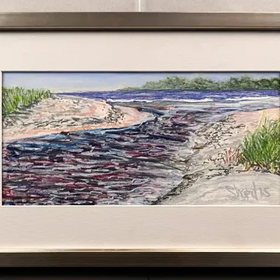 Original Nancy Shand Pastel on Paper - "End of the Race, Low Tide"