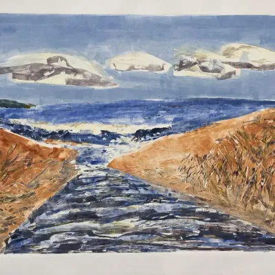 Original Nancy Shand Mono Print - "Estuary"