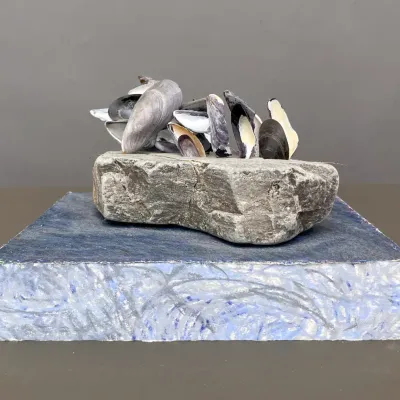 Original Nancy Shand Sculpture - "Spreading Canvas"