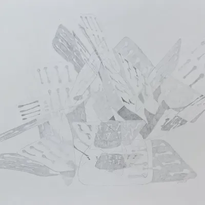 Original Nancy Shand Graphite on Paper - "Spatulas"