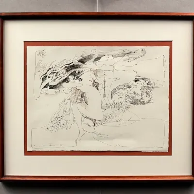 Original Isa Barnett Ink Drawing on Paper