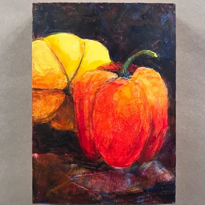 Original Nancy Shand Oil on Board - "Peppers"