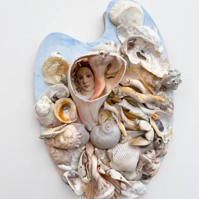 Original Nancy Shand Mixed Media - "Ode to Botticelli"