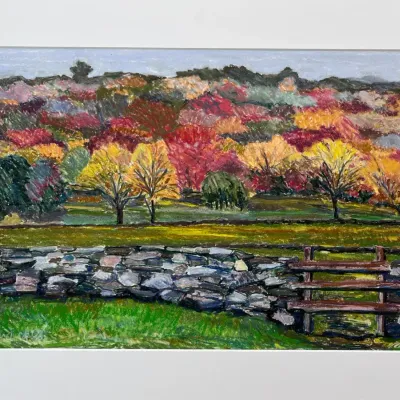 Original Nancy Shand Pastel on Paper - "Martha's Fields Fall"