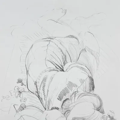 Original Nancy Shand Graphite on Paper - "Relaxing"