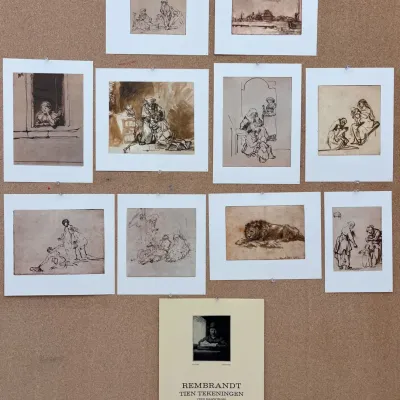 Rembrandt 10 Drawing Prints from the Rijksmuseum in the Netherlands - Various Sizes