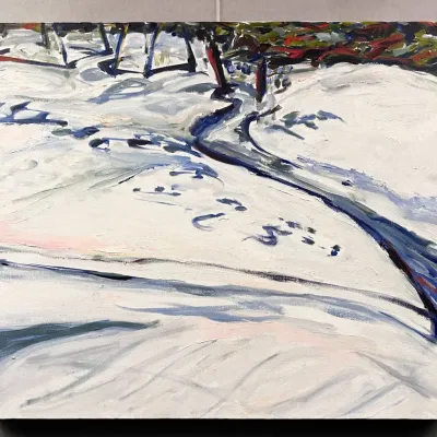 Original Nancy Shand Oil on Canvas Painting - "Winter Path"