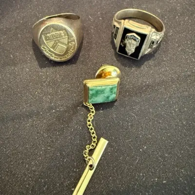 10K and 14K Rings and Lapel Pin