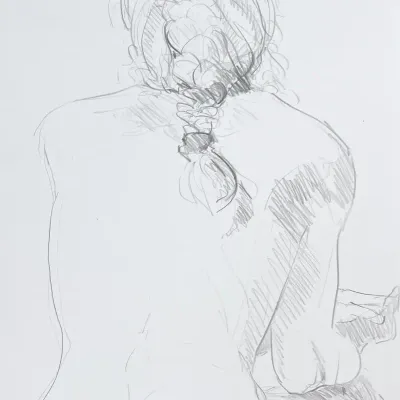 Original Nancy Shand Graphite on Paper - "Back View"