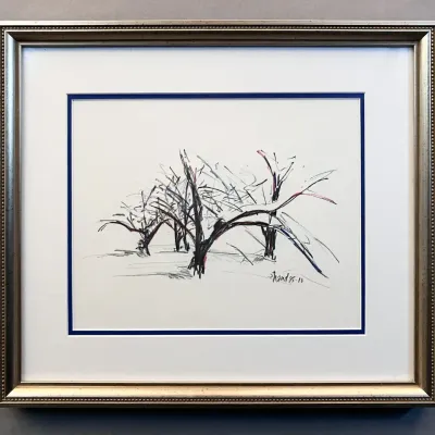 Original Nancy Shand Pastel on Paper - "Winter Trees"