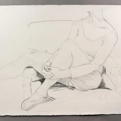 Original Nancy Shand Graphite on Paper - "Dancer Horizontal"