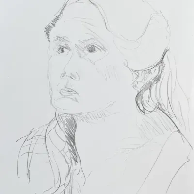 Original Nancy Shand Graphite on Paper - "Concentration"