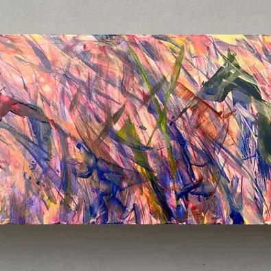 Original Nancy Shand Oil on Board Painting - "Grasses II"