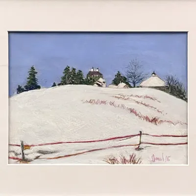 Original Nancy Shand Pastel on Paper - "Farm Over the Hill"