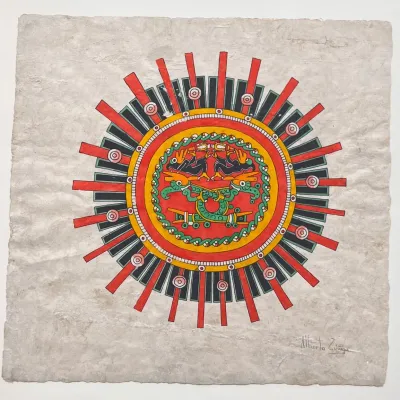Mexican Folk Art Painting by Alberto Zúñiga
