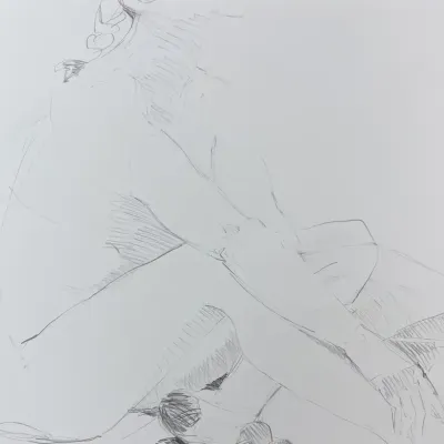 Original Nancy Shand Graphite on Paper - "Seated Nude"