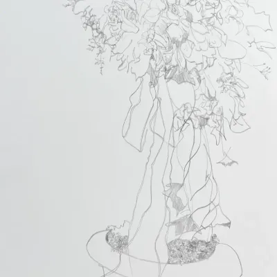 Original Nancy Shand Graphite on Paper - "Wedding Centerpiece I"